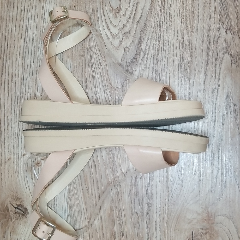 Seychelles Note To Self Anthropologie Womens Open Toe Ankle Wrap Flat Tan Sandal - Picture 5 of 11
